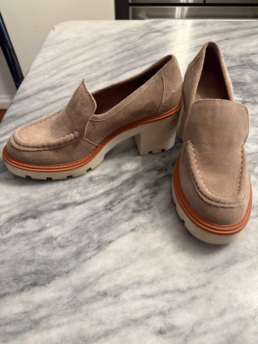 Chocolat Blu suede loafers size zero 37